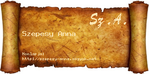 Szepesy Anna névjegykártya
