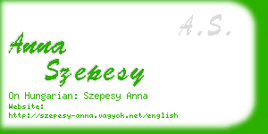 anna szepesy business card